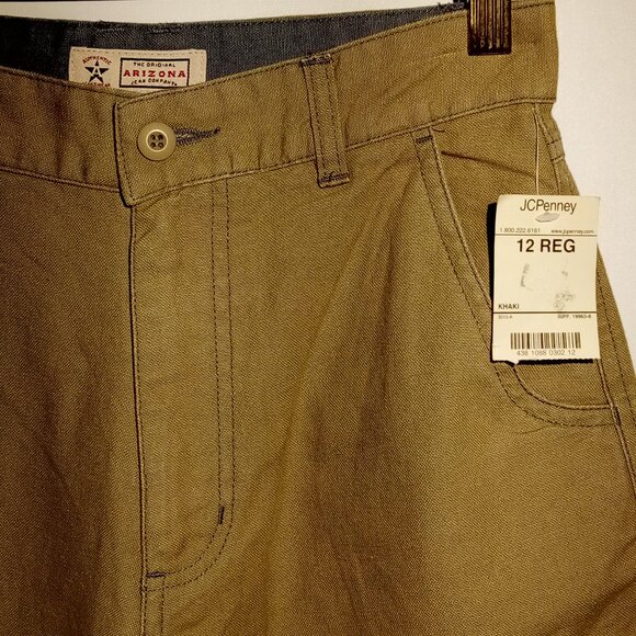 AVIREX Shorts  Boys size 12  2 pc lot  Denim  Stitching  Arizona Cargo Tan VGC - Picture 9 of 13